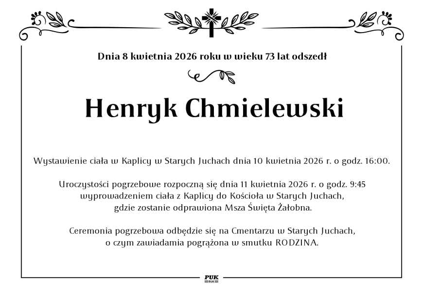 Henryk Chmielewski - nekrolog